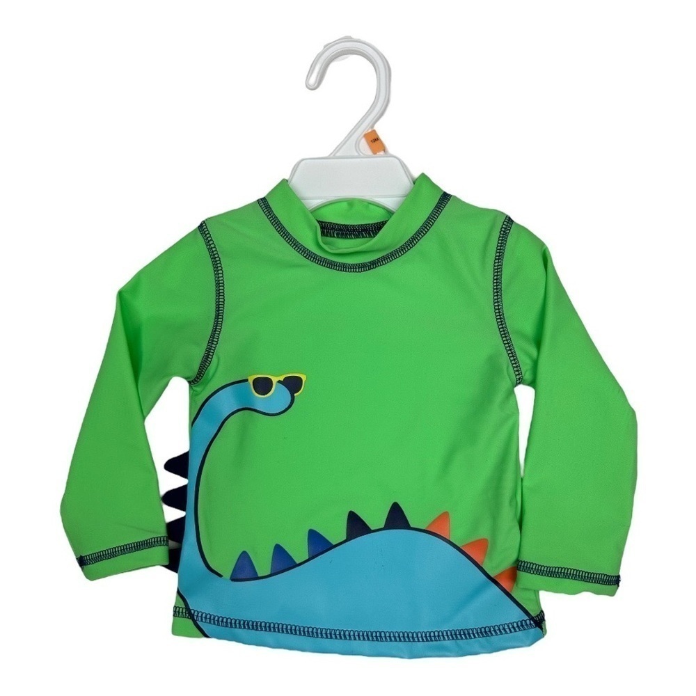 Little Me Dino Rashguard Swim Shirt Size 12 Months